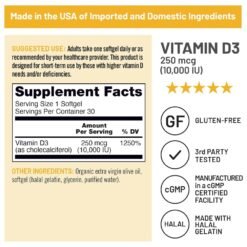 Alternative view of Naturewise Vitamin D3, 4,000IU.  For Immune, Bone Support, Healthy Muscle Function, Overall Wellness, 30 Softgels    Exp: