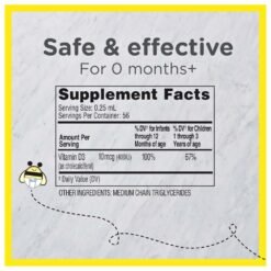 Alternative view of Zarbee's Baby& Toddler Vitamin D3 Drops, Unflavored 400 IU Vitamin D3. For Healthy Bones, Immune System Support, Normal Sleep Rhythms                      Exp: 11/2027
