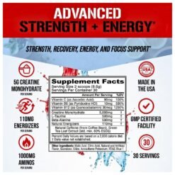 Alternative view of Evlution Nutrition Creatine Extra Energy With Vitamins B6, B12, C, Taurine & Amino Acids. Supports Muscle Growth, Boosts Energy, Endurance & Cognition , 30 Servings                                                                                                                   Exp: 12/2027