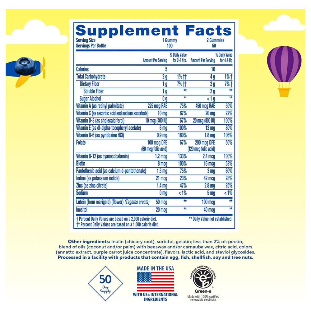 Vitafusion L'ilCritters Gummy Vites Daily Kids Multivitamins. For Ages 2+, For Growth, Development, Immunity. |3+ Months Supply| 100 Gummies. Exp:05/27 - Image 2