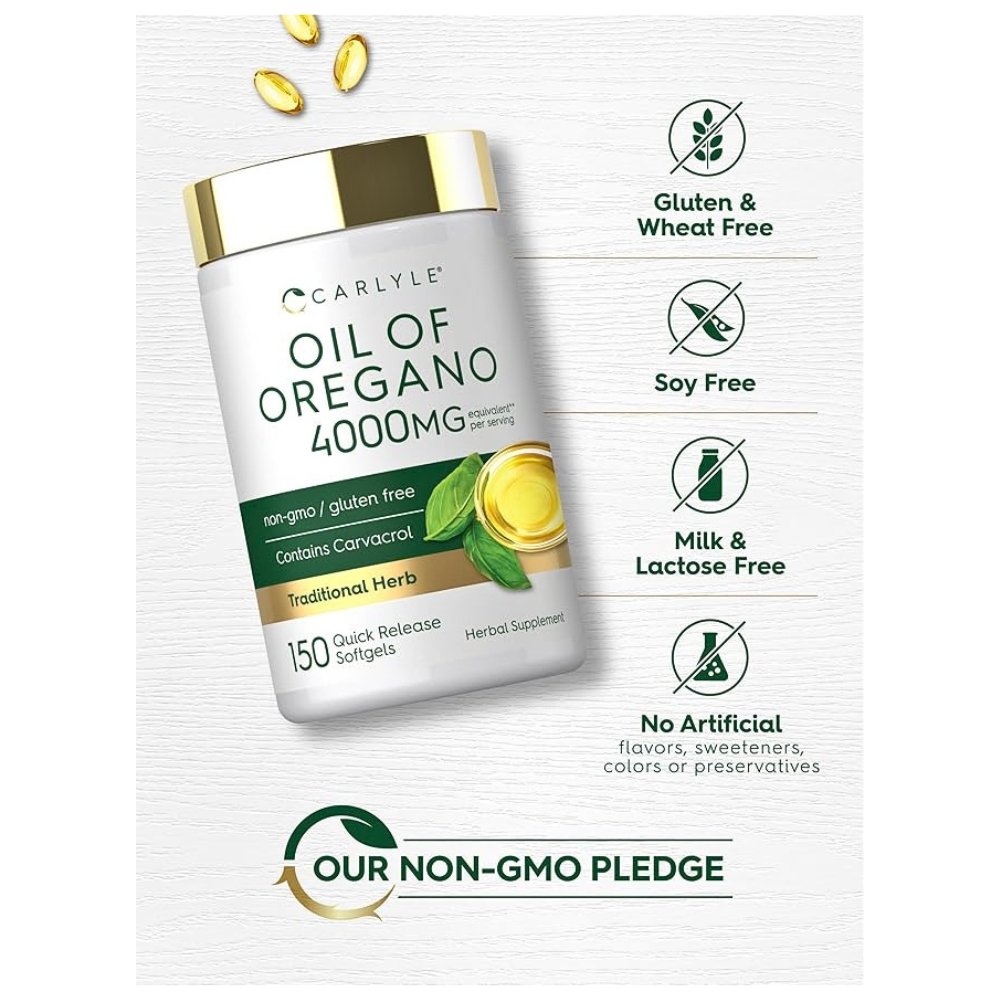 Carlyle Oil of Oregano With Black Seed Oil, Carvacrol & Thymoquinone. For Antimicobial, Antioxidant Support. Exp: 12/2028 - Image 3