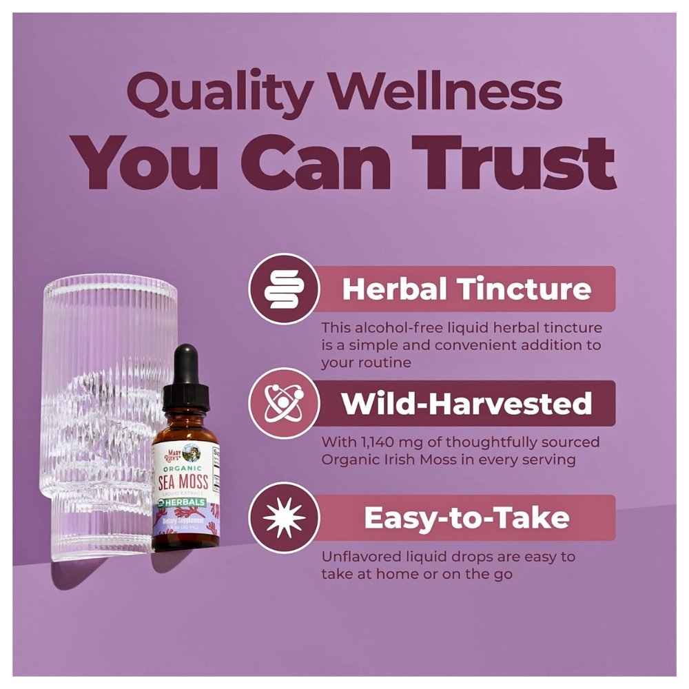 Mary Ruth's Organic, Wild Harvested Irish Sea Moss Liquid Drops. Nature’s Superfood With Antioxidants, Vitamins, Minerals For Adults & Kids Ages 14+, Unflavored 30mls Exp: 12/2027 - Image 3