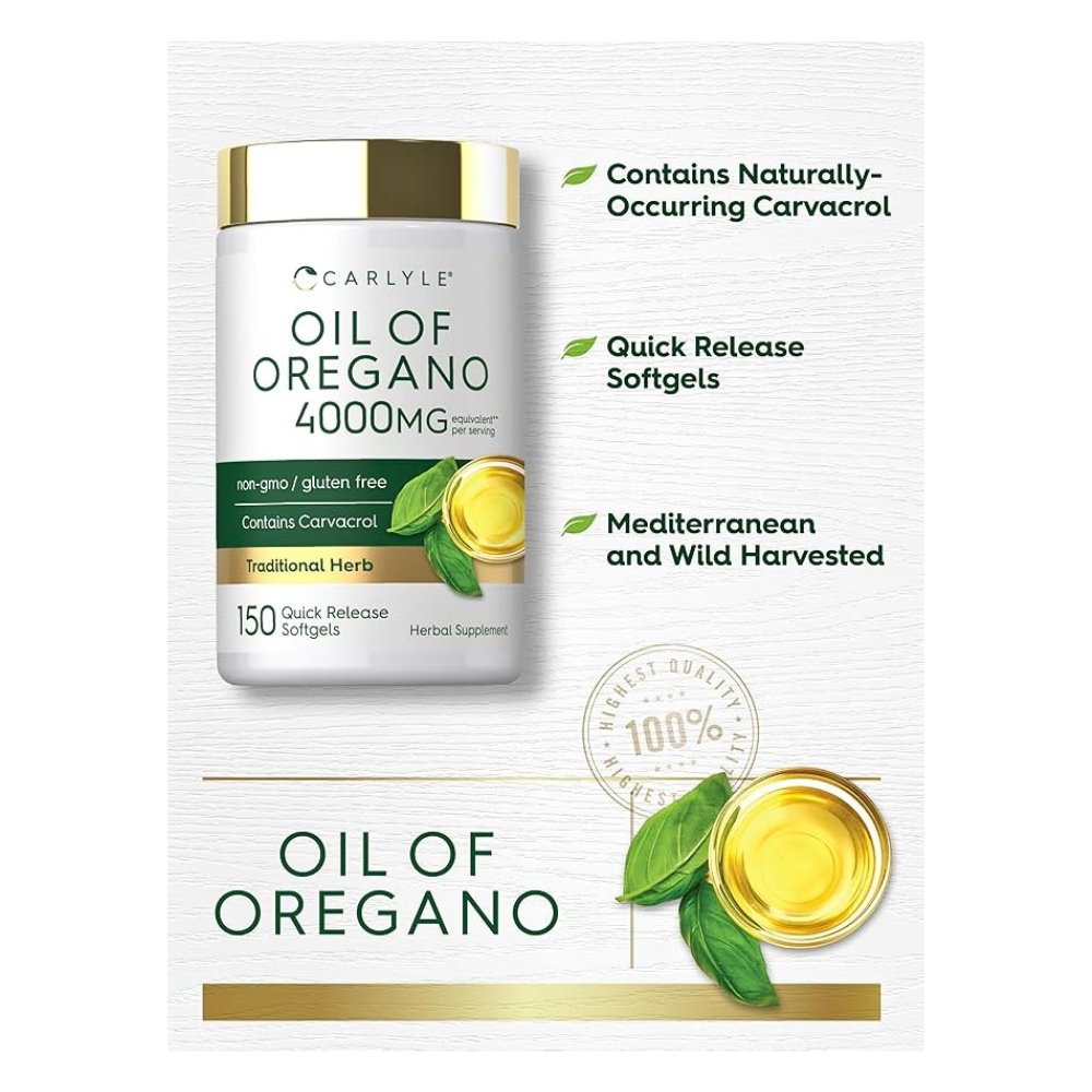 Carlyle Oil of Oregano With Black Seed Oil, Carvacrol & Thymoquinone. For Antimicobial, Antioxidant Support. Exp: 12/2028 - Image 4