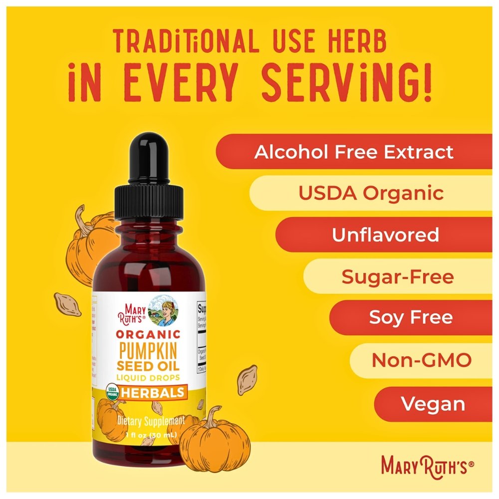 Mary Ruth's Organics Cold Pressed Pumpkin Seed Oil Liquid Drops For Men & Women. Support For Hair Growth, Urinary Health, Skin, Sugar Free, 30mls Exp: 12/2028 - Image 4