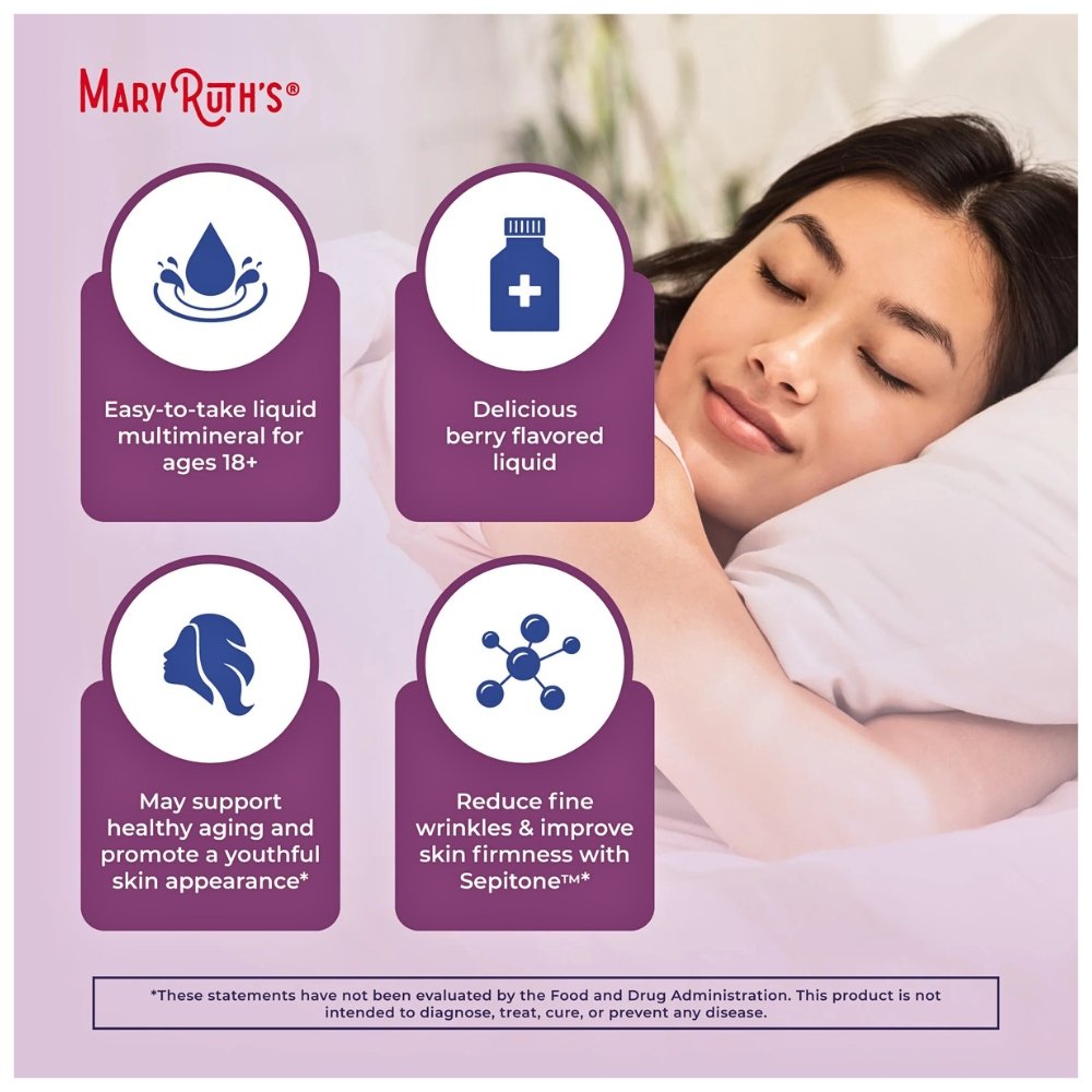 Mary Ruth's Nighttime Liquid Multimineral + Skin Renew With Sepitone. Clinically Shown in Women to Reduce Fine lines, Wrinkles & Improve Skin Firmness, 450ML. Exp: 01/2028 - Image 4