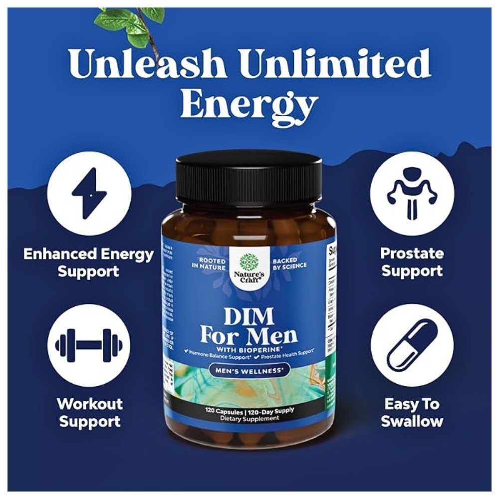 Natures Craft Diindolylmethane (DIM) Plus BioPerine, Ginseng & Grapeseed, 300MG. Support For Healthy Estrogen Balance & Wellness. 120 Capsules Exp: 07/2028 - Image 4