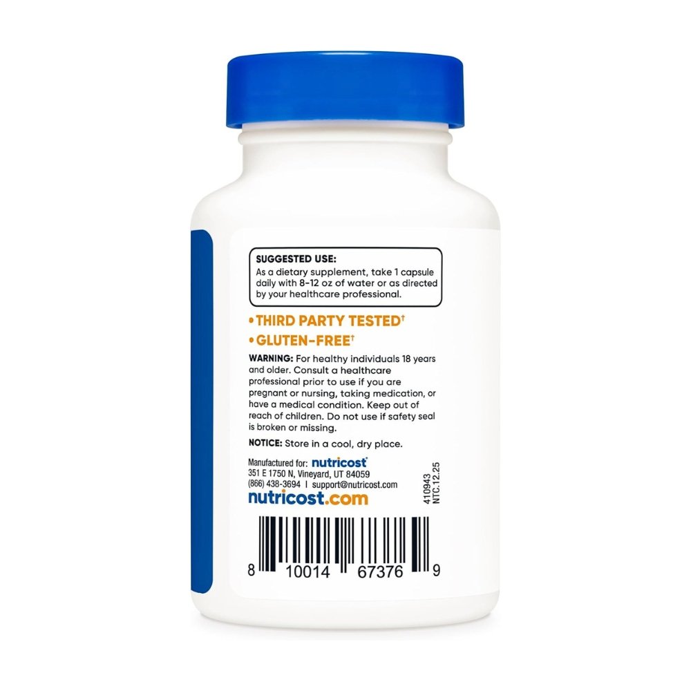 Nutricost Benfotiamine 300mg, Fat Soluble, Bioavailable, Activated Form Of Thiamine (Vitamin B1), For Nerve Health, Energy, Cardiovascular Support. - 90 Capsules |3 Months Supply| Exp: 10/2029 - Image 4