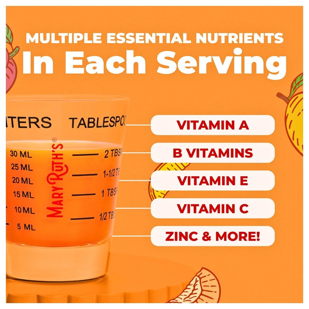 Mary Ruth's Liquid Multivitamin With Lustriva & Biotin 10000mcg. For Thicker Hair, Smoother Skin & Fewer Wrinkles, 450mls, Peach mango flavour. Exp: 11/2027. - Image 5