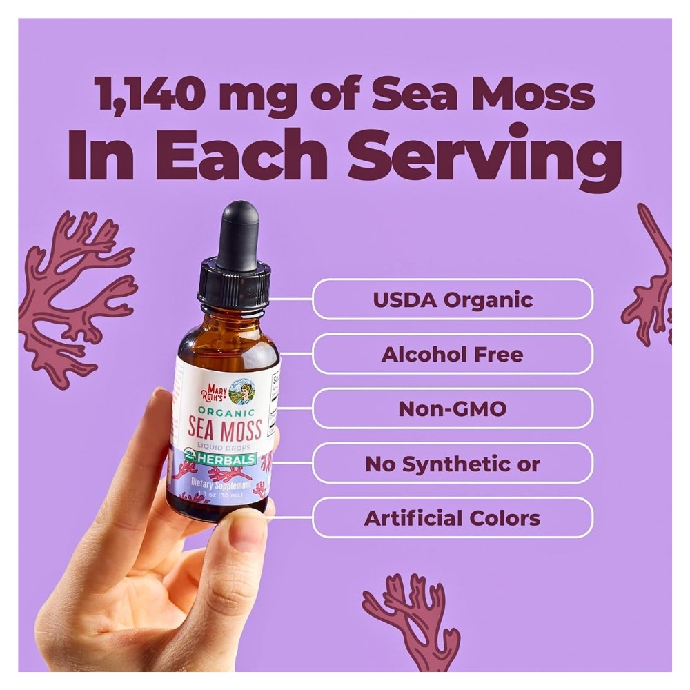 Mary Ruth's Organic, Wild Harvested Irish Sea Moss Liquid Drops. Nature’s Superfood With Antioxidants, Vitamins, Minerals For Adults & Kids Ages 14+, Unflavored 30mls Exp: 12/2027 - Image 5