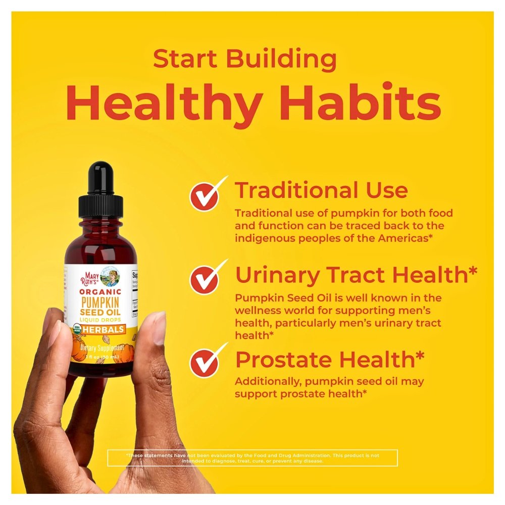 Mary Ruth's Organics Cold Pressed Pumpkin Seed Oil Liquid Drops For Men & Women. Support For Hair Growth, Urinary Health, Skin, Sugar Free, 30mls Exp: 12/2028 - Image 5