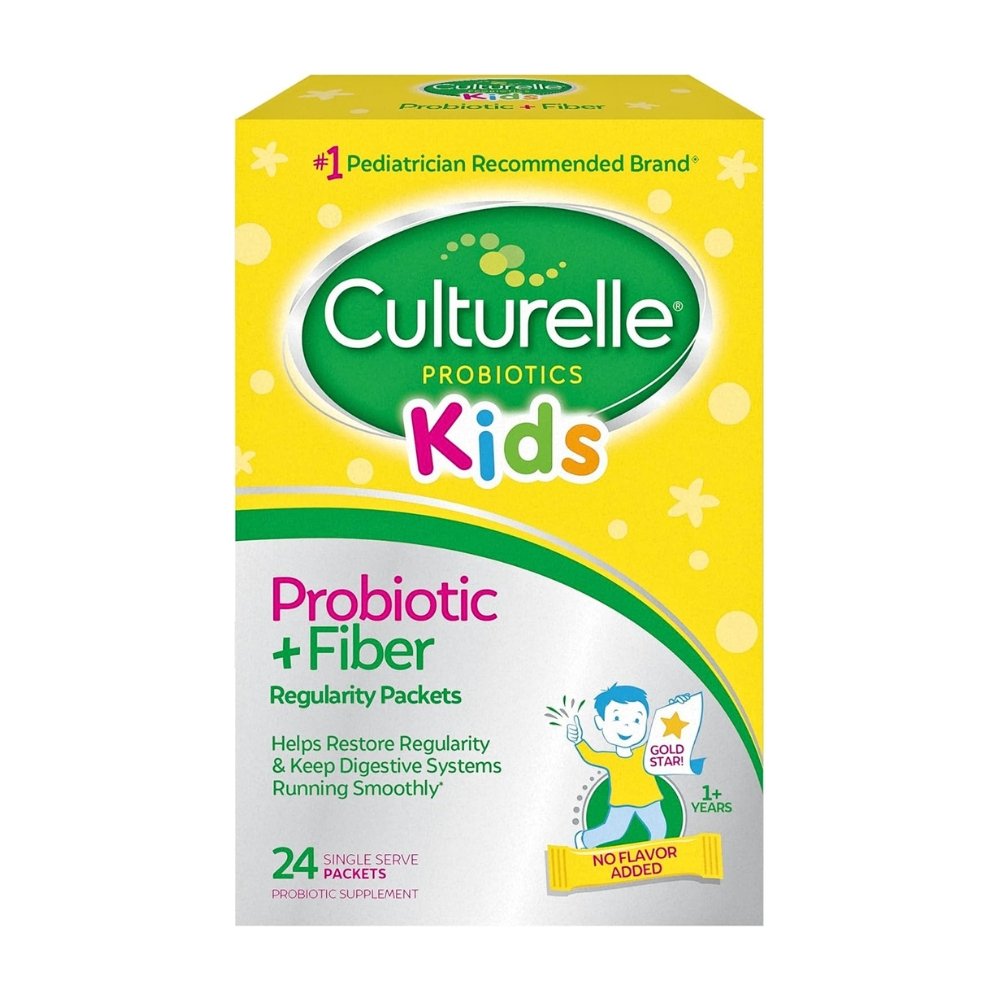 Culturelle Kids Probiotics Lactobacillus Rhamnosus, 2.5Billion CFU & Fiber For Ages 3+. For Digestive Health & Immune Support. 24 Packets. Exp 10/2027