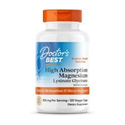 Doctor's Best High Absorption Magnesium Glycinate Lysinate, 105MG. For Blood Pressure Control, Improved Sleep, Bone Health, 120 Capsules                              Exp:  10/2028