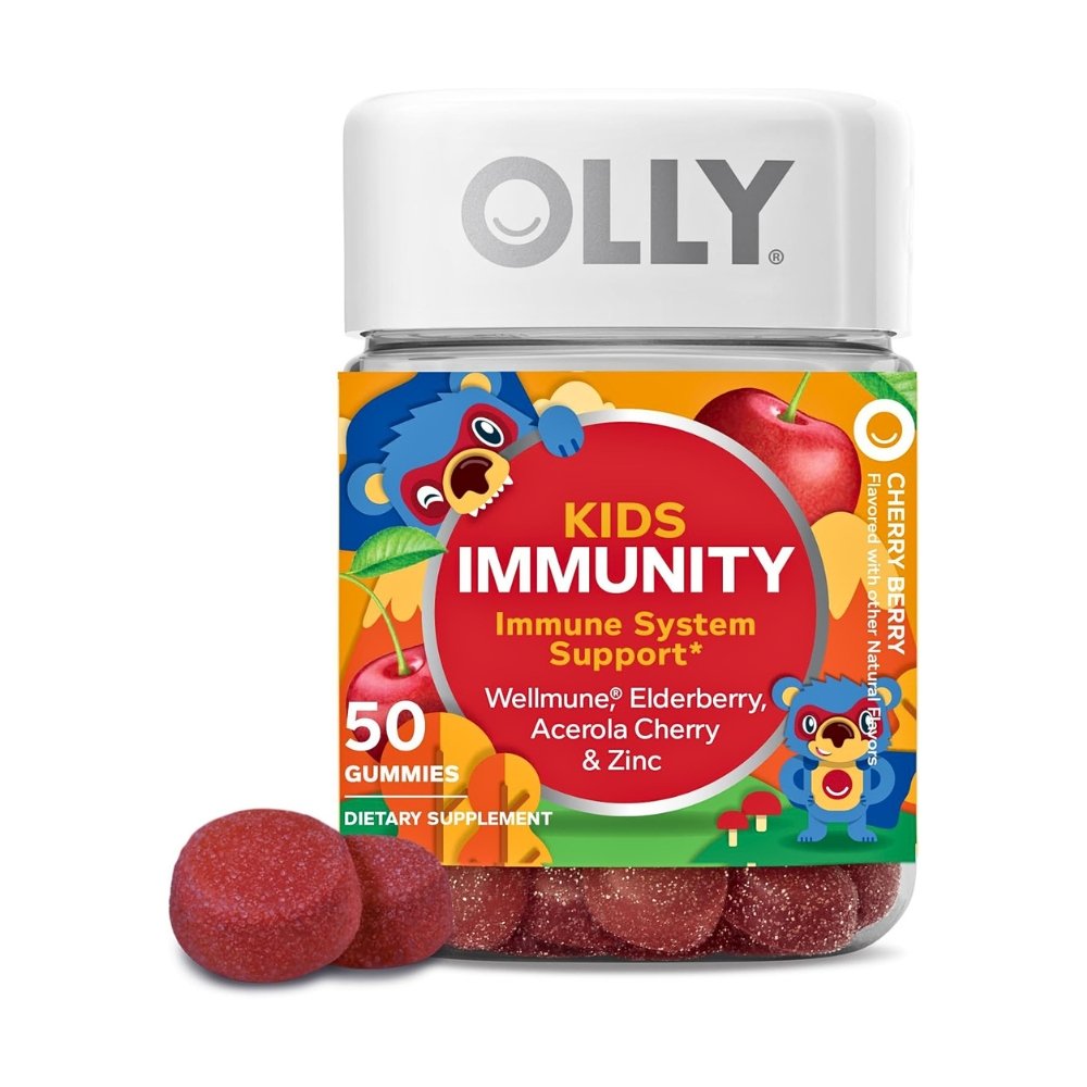 OLLY Immune Support For Kids With Elderberry, Vitamin C, Zinc. Daily Immune Support for Growing Kids. Cherry Flavour- 50 Gummies. Exp