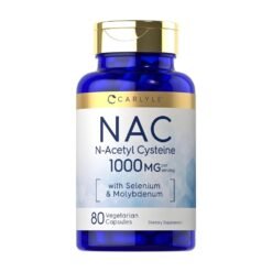 Carlyle N-Acetyl Cysteine (NAC) 1000 mg With Selenium & Molybdenum. For Liver Health Support, Detoxification, Glutathione Boost.    80 Capsules                                    Exp:  03/2029