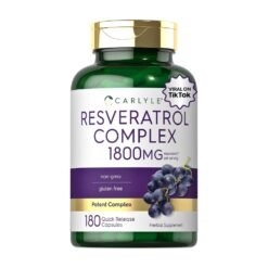 Carlyle Ultra Potent Resveratrol Complex  For Antioxidant Function, Cardiovascular Support, Well Aging,    180 Capsules    Exp: 10/2028