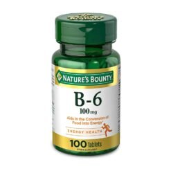 Nature's Bounty Vitamin B6, 100mg Tablets. Supports Energy, Metabolism & Nervous System Health,       100Count                                          Exp: 07/2028
