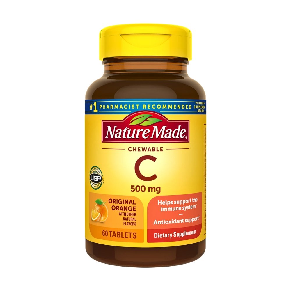Nature made Vitamin C, 500MG. For Daily Immune Support, Antioxidant Function, Collagen, Well Aging - 60 Tablets Exp: 01/2028