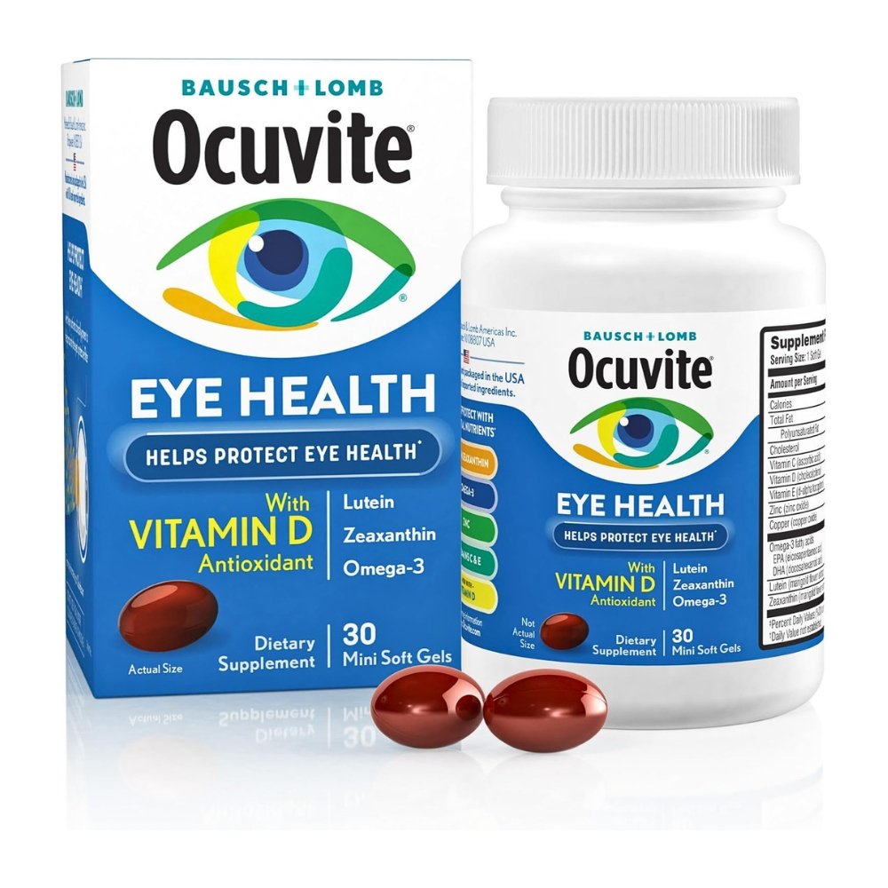 Bausch & Lomb Ocuvite Eye Vitamins With Lutein & Zeaxanthin. Antioxidants For Eye Health, Improve Visual Function, 30 Softgels Exp: 10/2027