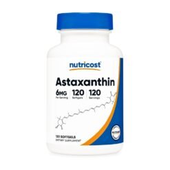 Nutricost Astaxanthin, 6MG.  Detoxification, Antioxidant Support for Eye, Skin, Heart.  120 Softgels.  |4 Months Supply|   Exp: 03/2029