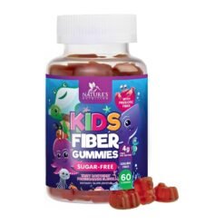 Nature's Nutrition Sugar Free Prebiotic Plant Based Fiber For Kids, 4g. Supports Digestive Health & Regularity - Natural Berry Flavor Chewable .   60 Gummies, Exp: 09/2026
