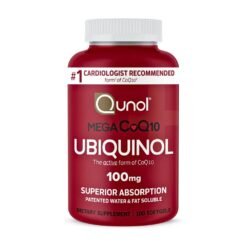 Qunol Mega Ubiquinol 100mg CoQ10, Superior Absorption, Highly Bioavailable, Active Form of CoQ10. For Improved Energy, Heart & Cellular Health, 100 Softgels    Exp: