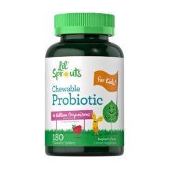 Carlyle Lil' Sprouts Chewable Probiotics for Kids,  6 Billion CFUs. For Daily Gut & Immune Support For Growing Children, Raspberry Flavor. | 180 Tablets |                                     Exp: