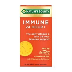 Nature's Bounty Immune 24 Hour +, With Ester-C, 1000 mg Vitamin C, D & Zinc.  For Immune, Antioxidant & Respiratory Health,    50 Rapid Release Softgels.                                Exp: 09/2027