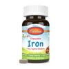 Carlson Kid's Chewable Iron, 15 mg With Superior Absorption Ferrous Glycinate. For Blood Health, Energy Production & Optimal Wellness, Natural Strawberry Flavor, 60 Tablets                  Exp: