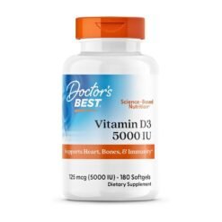 Doctor's Best Vitamin D3 5000IU. Regulates Immune Function, Supports Healthy Bones 180 Softgels    Exp: 10/2028