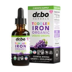 Dr Bo's Organic Iron Drops, Ferrous Bisglycinate 3.5mg, For  Infants, Toddlers & Kids . Support For Growth, Brain Development & Energy,  Berry Flavor,      60mls                Exp: 04/2028