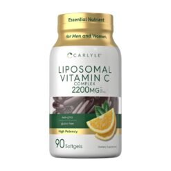 Carlyle High Potency Liposomal Vitamin C, 2200mg. For Antioxidant, Immunity & Collagen Support,  90 Softgel Capsules        Exp: 03/2029