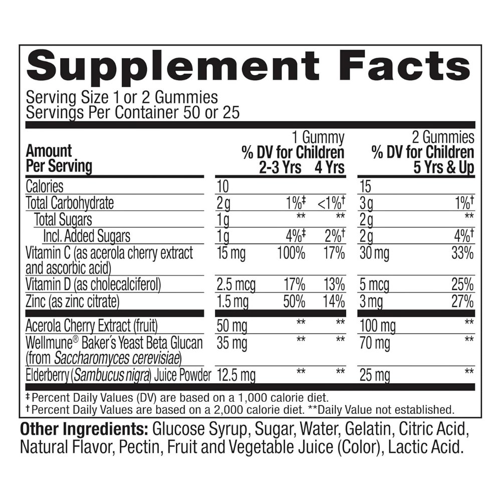 OLLY Immune Support For Kids With Elderberry, Vitamin C, Zinc. Daily Immune Support for Growing Kids. Cherry Flavour- 50 Gummies. Exp - Image 2