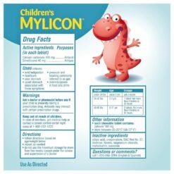 Alternative view of MYLICON Children's Chewable Tummy Relief  With Simethicone, Calcium Carbonate. Support for Indigestion, Gas, Bloating, Tummy Ache.  24 Cherry Flavored Tablets                                        Exp: 03/2029