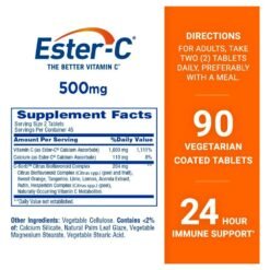 Alternative view of Ester-C 500 mg 24 Hour Vitamin C Tablets. For Immune, Antioxidant Support      90 Count                                                        Exp:  05/2028