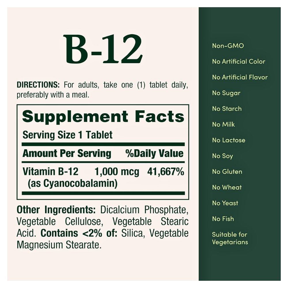 Nature's Bounty Vitamin B12 1000 mcg. For Energy, Metabolism Support, Nerve Health. 200 Count, |6+ Months Supply| Exp: - Image 2
