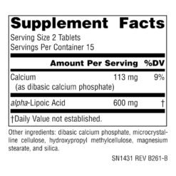 Alternative view of Source Naturals Timed Release Alpha-Lipoic Acid 300mg,  For Antioxidant Function, Metabolic Balance, Nerve & Collagen Support, Well Aging - 30 Tablets     Exp: