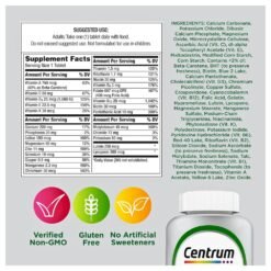 Alternative view of Centrum Silver Multivitamin for Adults 50+, Multivitamin/Multimineral With Vitamin D3, B Vitamins, Calcium & Antioxidants   80 Tablets Exp: 10/2027