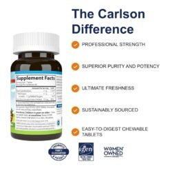 Alternative view of Carlson Kid's Chewable Iron, 15 mg With Superior Absorption Ferrous Glycinate. For Blood Health, Energy Production & Optimal Wellness, Natural Strawberry Flavor, 60 Tablets                  Exp: