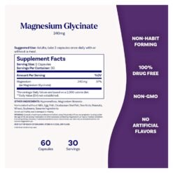 Alternative view of Natrol Magnesium Glycinate, 2400MG. For Blood Pressure Control, Improved Sleep, Bone Health, 60 Capsules                              Exp:  04/2028