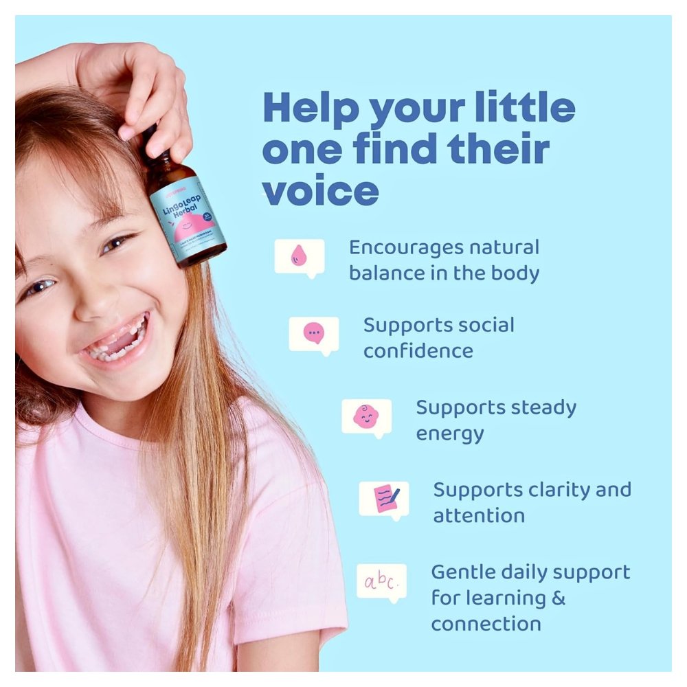 JoySpring Lingo Leap Lions Mane Kids Liquid Drops With Gotu Kola & Ashwagandha. For Focus, Cognitive & Brain Support |Raspberry Flavor| 30 Servings, 30mls Exp: - Image 3