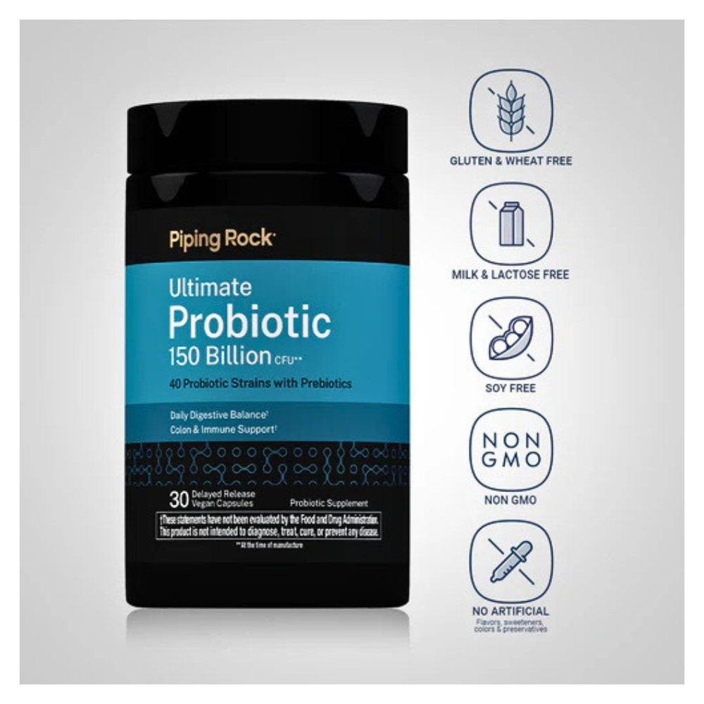 Piping Rock Ultimate Probiotics For Men, 150 Billion CFU. Supports Digestive Health, Microbiome, Colon, & Immune Health, 30 Count Exp: - Image 4