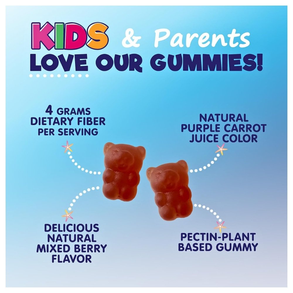 Nature's Nutrition Sugar Free Prebiotic Plant Based Fiber For Kids, 4g. Supports Digestive Health & Regularity - Natural Berry Flavor Chewable . 60 Gummies, Exp: 09/2026 - Image 4