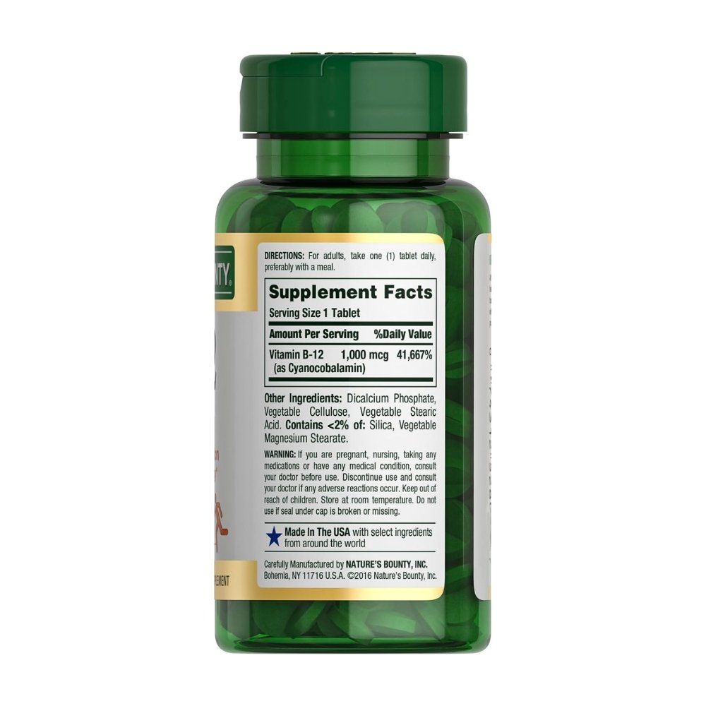 Nature's Bounty Vitamin B12 1000 mcg. For Energy, Metabolism Support, Nerve Health. 200 Count, |6+ Months Supply| Exp: - Image 4