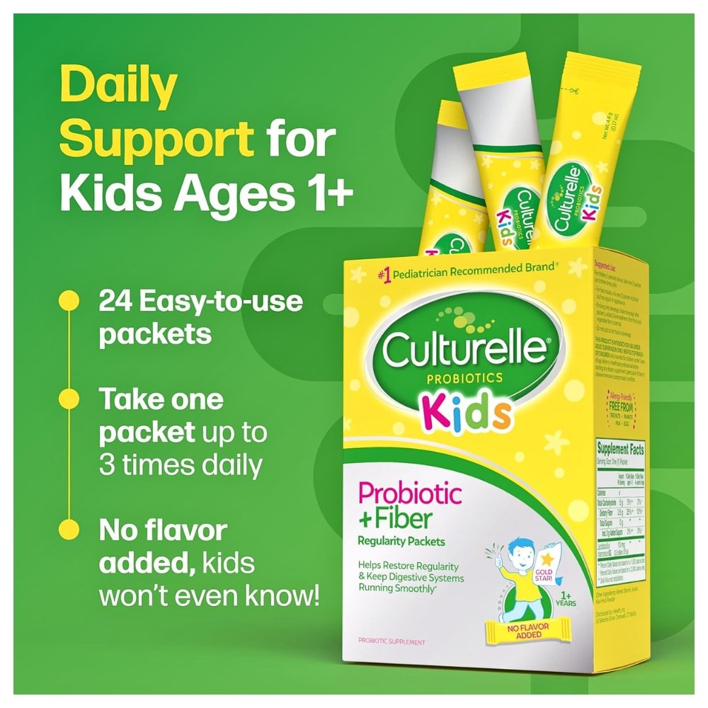 Culturelle Kids Probiotics Lactobacillus Rhamnosus, 2.5Billion CFU & Fiber For Ages 3+. For Digestive Health & Immune Support. 24 Packets. Exp 10/2027 - Image 5
