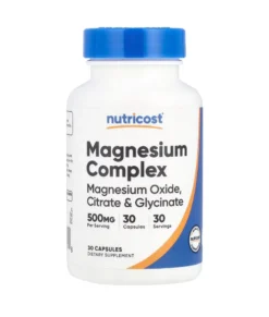 Nutricost Magnesium Complex With Magnesium Oxide, Citrate & Glycinate, 500mg. Improves Sleep, Muscle Relaxation, Blood Pressure, 30 Capsules.        Exp: