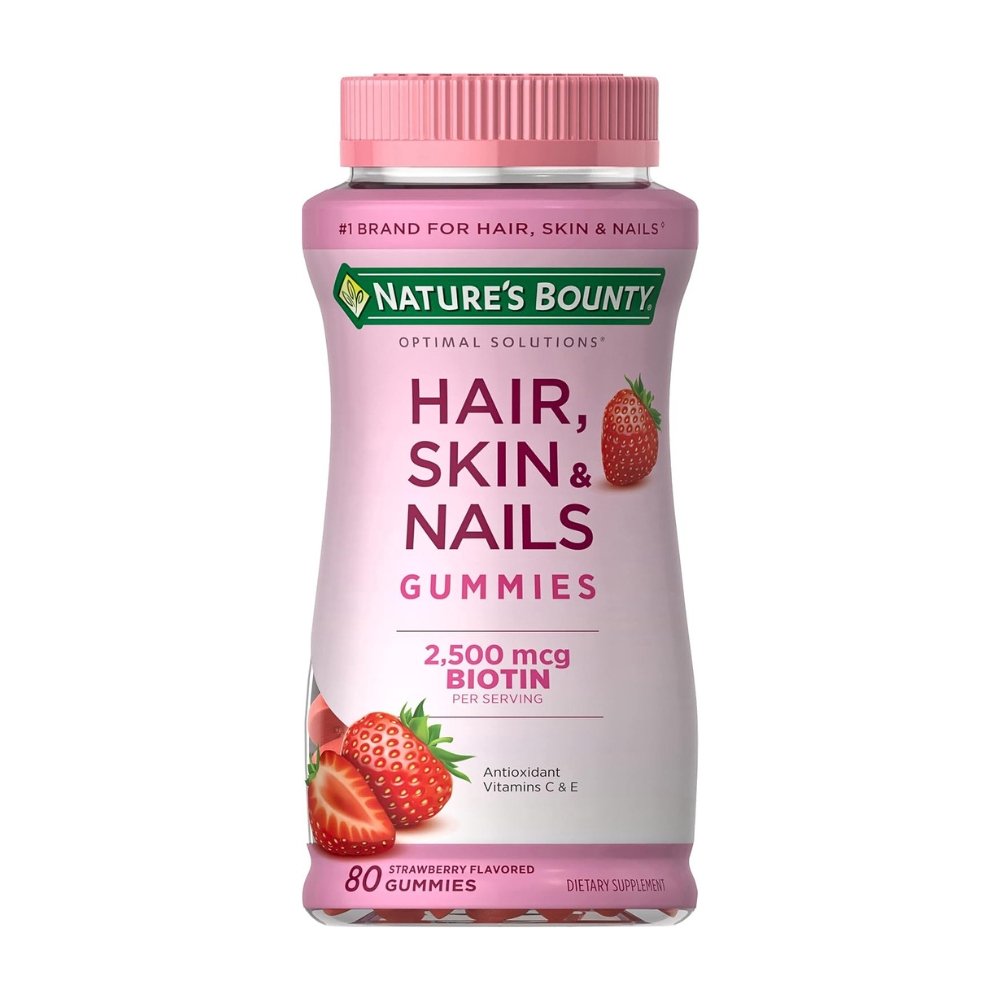 Nature's Bounty Optimal Solutions Hair, Skin & Nails With Biotin & Collagen. For Hair Growth, Skin Care, Nail Growth, 80 Gummies Exp: 06/2027
