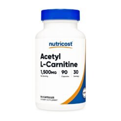 Nutricost Acetyl L-Carnitine 500mg, To Promote Energy Production, Improve Brain Function, Boost Mood & Reduce Tiredness. -  90 Capsules.                                         Exp: