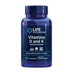Life Extension Vitamin D3 & K With Sea-Iodine, 125 mcg. For  Immune Support, Bone , Arterial & Thyroid Health , 60 Softgels.  Exp: