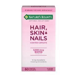 Nature's Bounty Optimal Solutions Hair, Skin & Nails Formula With 3,000 mcg Biotin. For Hair Growth, Skin Care,  Nail Growth,  60 Caplets      Exp: 09/2029