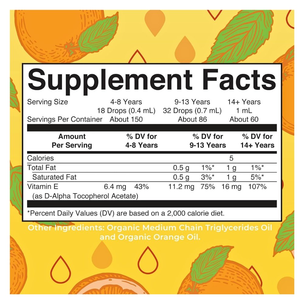 Mary Ruth's Organic Kids Vitamin E (Tocopherol) Drops. For Immune, Bone & Antioxidant Support, 60mls Exp: 05/2027 - Image 2